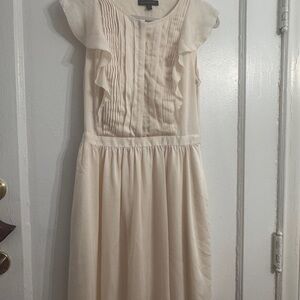 Banana Republic Cream Flutter Sleeve Midi Dress